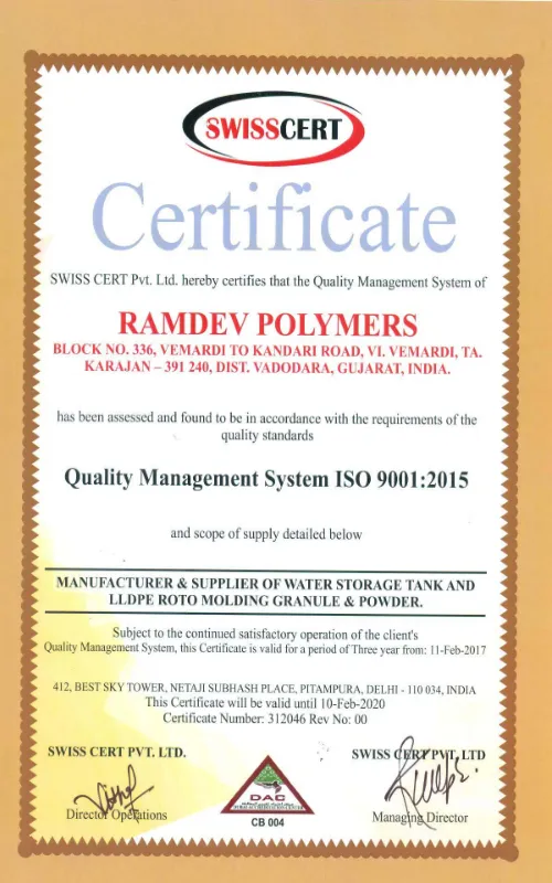 ISO Certificate